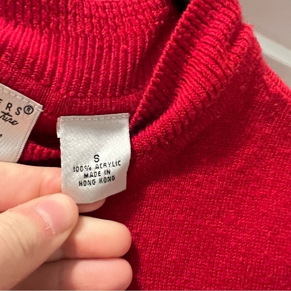 Kim Rogers Collection Small Red Cashmalon Short Sleeve Sweater - Picture 3 of 5